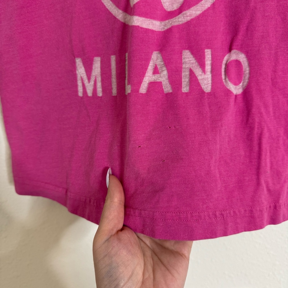 Moschino pink logo short sleeve crewneck tee shirt - Picture 4 of 5